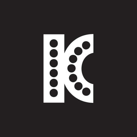 letters kc monogram dots design logo vectorのイラスト素材