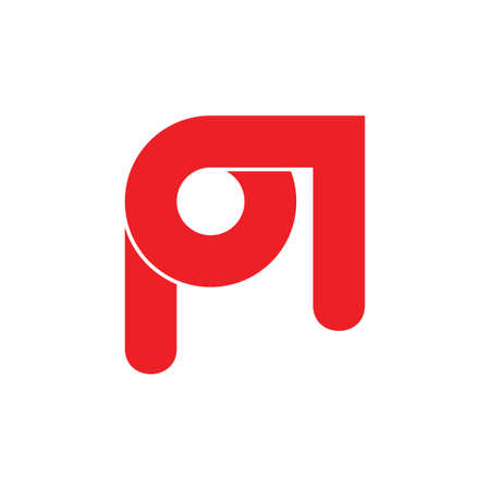letters p arrow simple loop logo vectorのイラスト素材