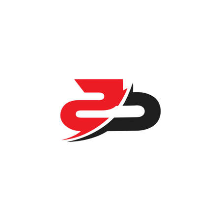 letters 2b swoosh slice design geometric logo vectorのイラスト素材