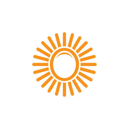 simple sun rays oval shape simple logoのイラスト素材