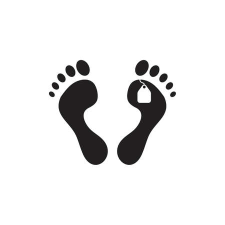feet label dead body symbol vectorのイラスト素材