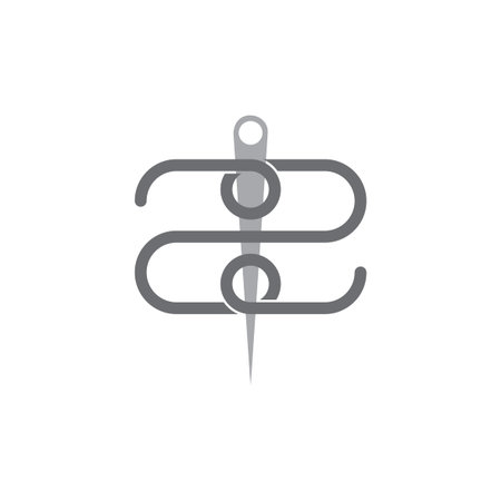 letter z thread needle symbol logo vectorのイラスト素材