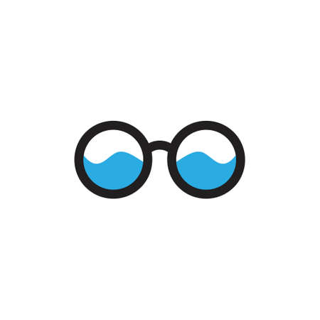 see the sea with glasses symbol illustration vectorのイラスト素材