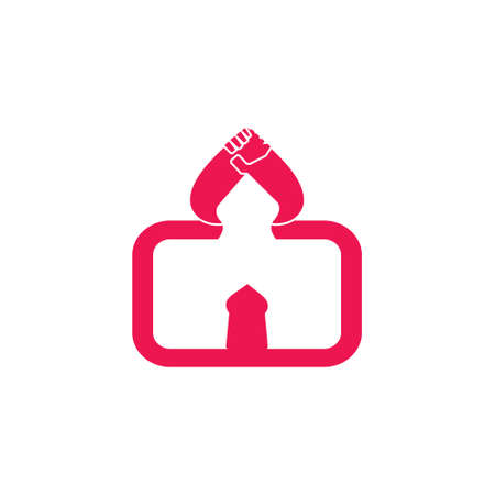 mosque hand team work symbol vectorのイラスト素材
