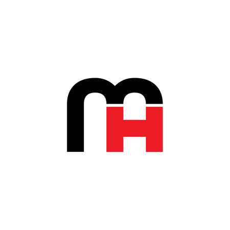 letter hm simple geometric line logo vectorのイラスト素材