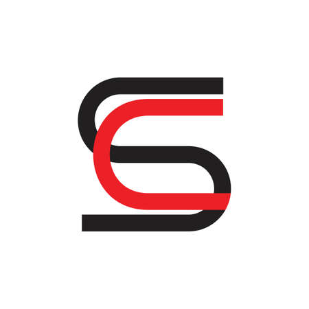 letters sc simple line geometric logo vectorのイラスト素材