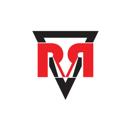letters rr triangle shape geometric logo vectorのイラスト素材