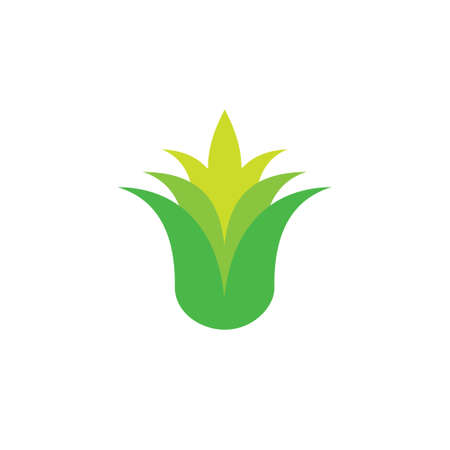 green plant gradient simple logo vectorのイラスト素材