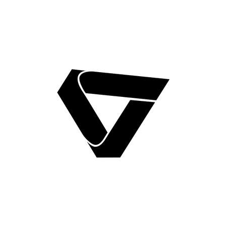 letter v simple loop 3d flat logo vectorのイラスト素材