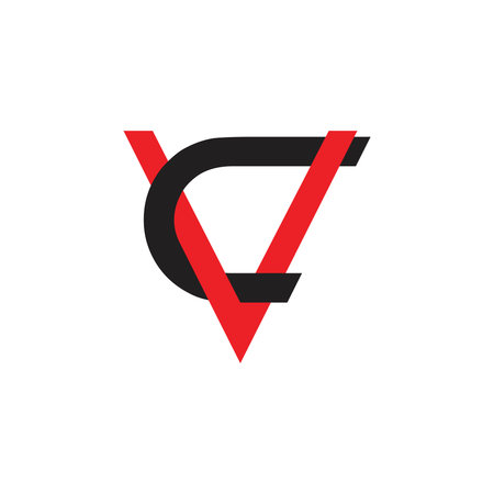 letters cv linked overlap logo vectorのイラスト素材