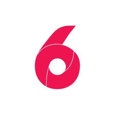 number 6 rotation simple geometric logoのイラスト素材