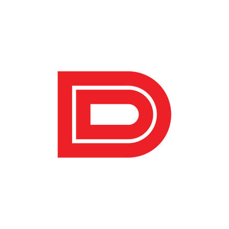 letter d stripes geometric simple logo vectorのイラスト素材