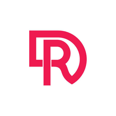 letters dr simple linked line geometric logo vectorのイラスト素材