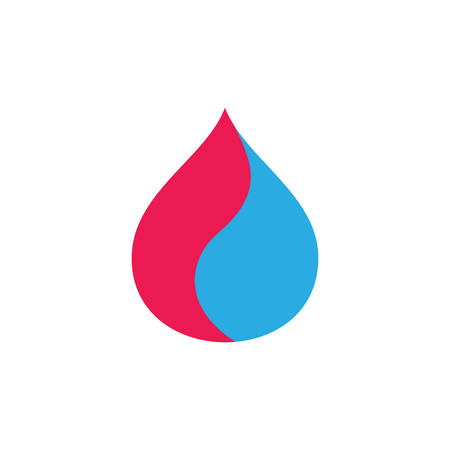 water drop colorful simple curves logo vectorのイラスト素材