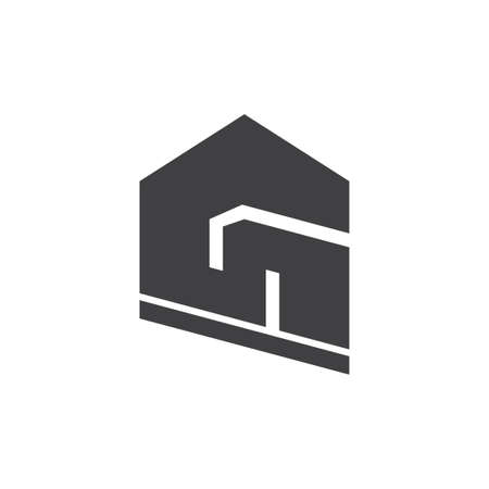 abstract letter g simple geometric building logo vectorのイラスト素材