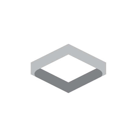 abstract square curves 3d simple logo vectorのイラスト素材