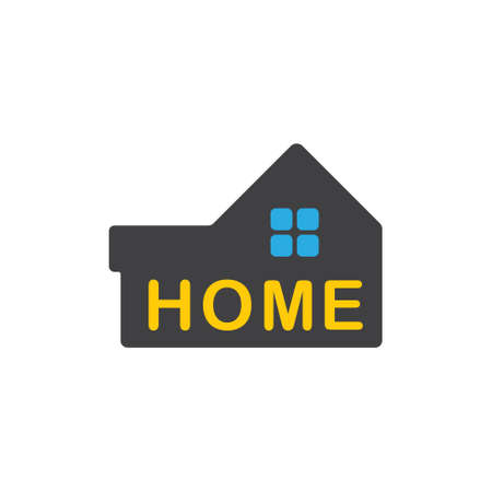 text home simple symbol geometric logo vectorのイラスト素材
