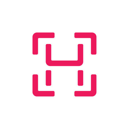 letter h square geometric line logo vectorのイラスト素材