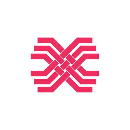 letter x stripes overlapping line geometric logo vectorのイラスト素材