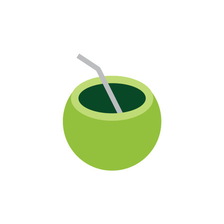coconut drink symbol decoration vector