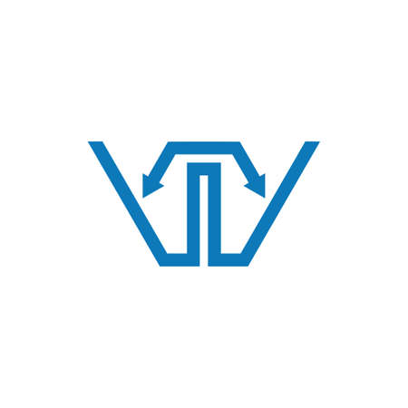 letter w simple geometric arrow line logo vectorのイラスト素材