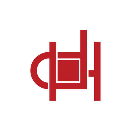 letter hb linked square design geometric logoのイラスト素材