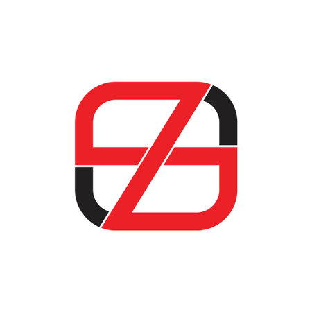letter z infinity line square geometric logo vector