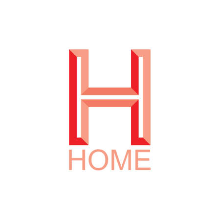 letter h 3d gradient line logo vectorのイラスト素材