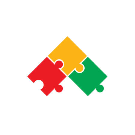 puzzle colorful logo vectorのイラスト素材