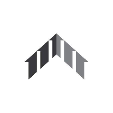 stripes arrow up triangle geometric logo vectorのイラスト素材
