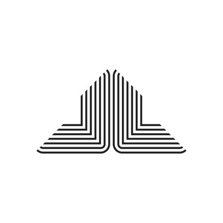 abstract letter l stripes lines art logoのイラスト素材