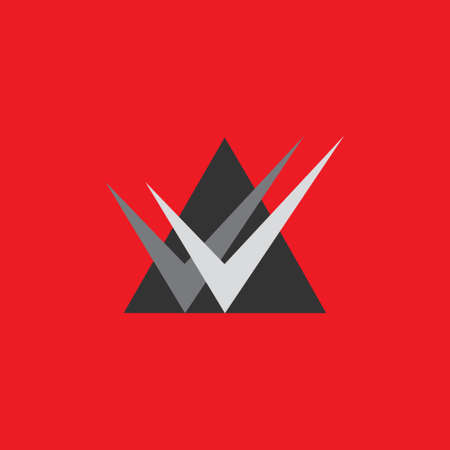 triangle check mark simple geometric logo vectorのイラスト素材