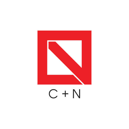 letter cn geometric square logo vectorのイラスト素材