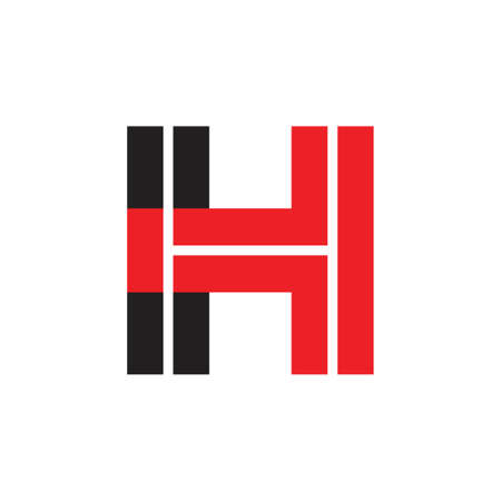 letter ht simple geometric logo vectorのイラスト素材