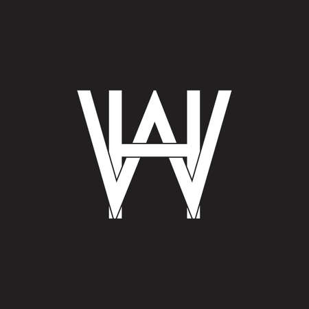 letter hw linked overlapping logo vectorのイラスト素材