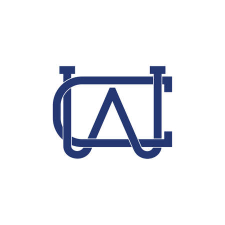 letters cw simple linked line logo vectorのイラスト素材