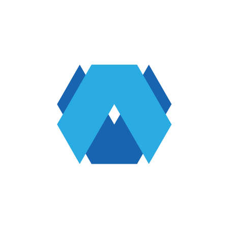 linked arrow geometric logo vectorのイラスト素材