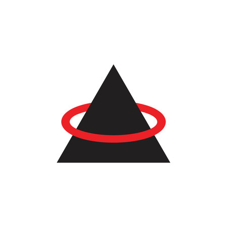circle triangle 3d simple logo vector