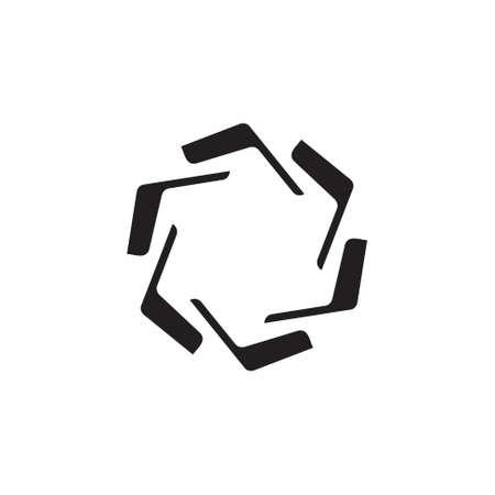 simple circle geometric arrows swirl logo vectorのイラスト素材