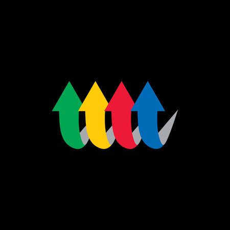 simple 3d arrows up colorful decoration logo vector