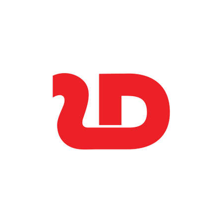 letter d simple ribbon curves geometric logo vectorのイラスト素材
