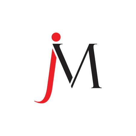 letters jm simple geometric logo vectorのイラスト素材