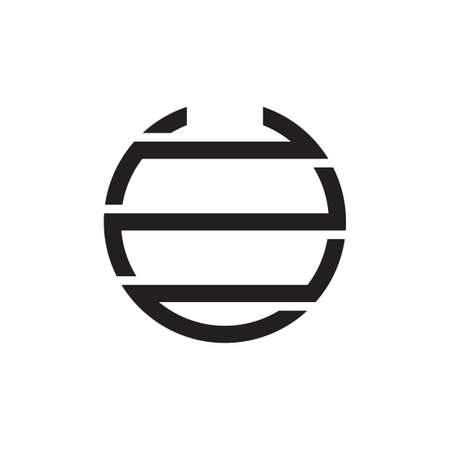 abstract letter z circle geometric line logo vectorのイラスト素材