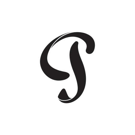 letter gj 3d curves gradient flat logo vectorのイラスト素材