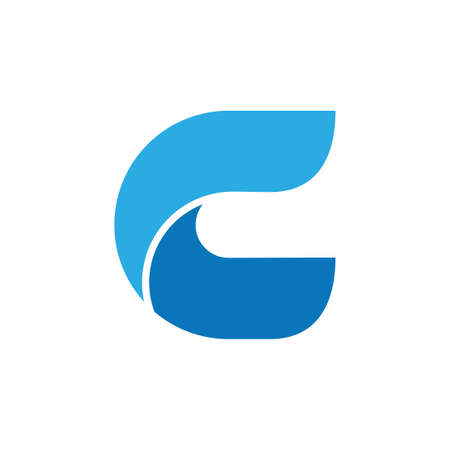 letter c curves 3d logo vectorのイラスト素材
