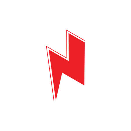 letter n thunder shape geometric logo vectorのイラスト素材