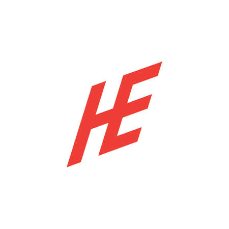 abstract letter he simple geometric line logoのイラスト素材