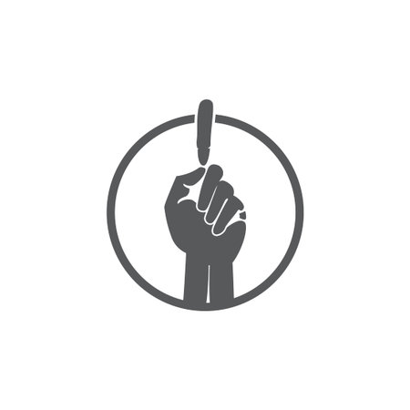 pointing up first hand finger symbol vectorのイラスト素材