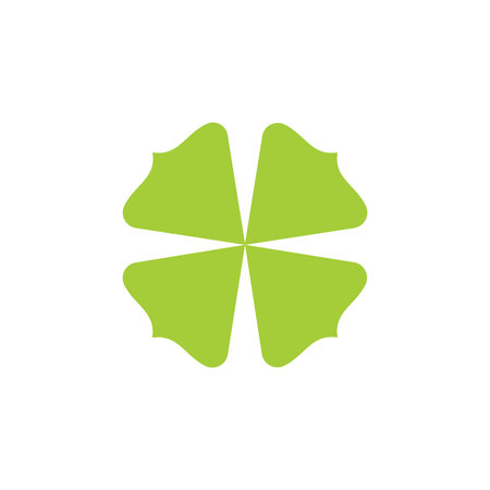 simple circle green leaf square geometric logo vector