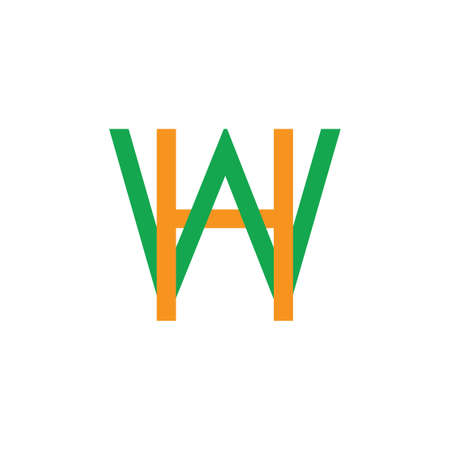 letter hw simple linked logo vectorのイラスト素材